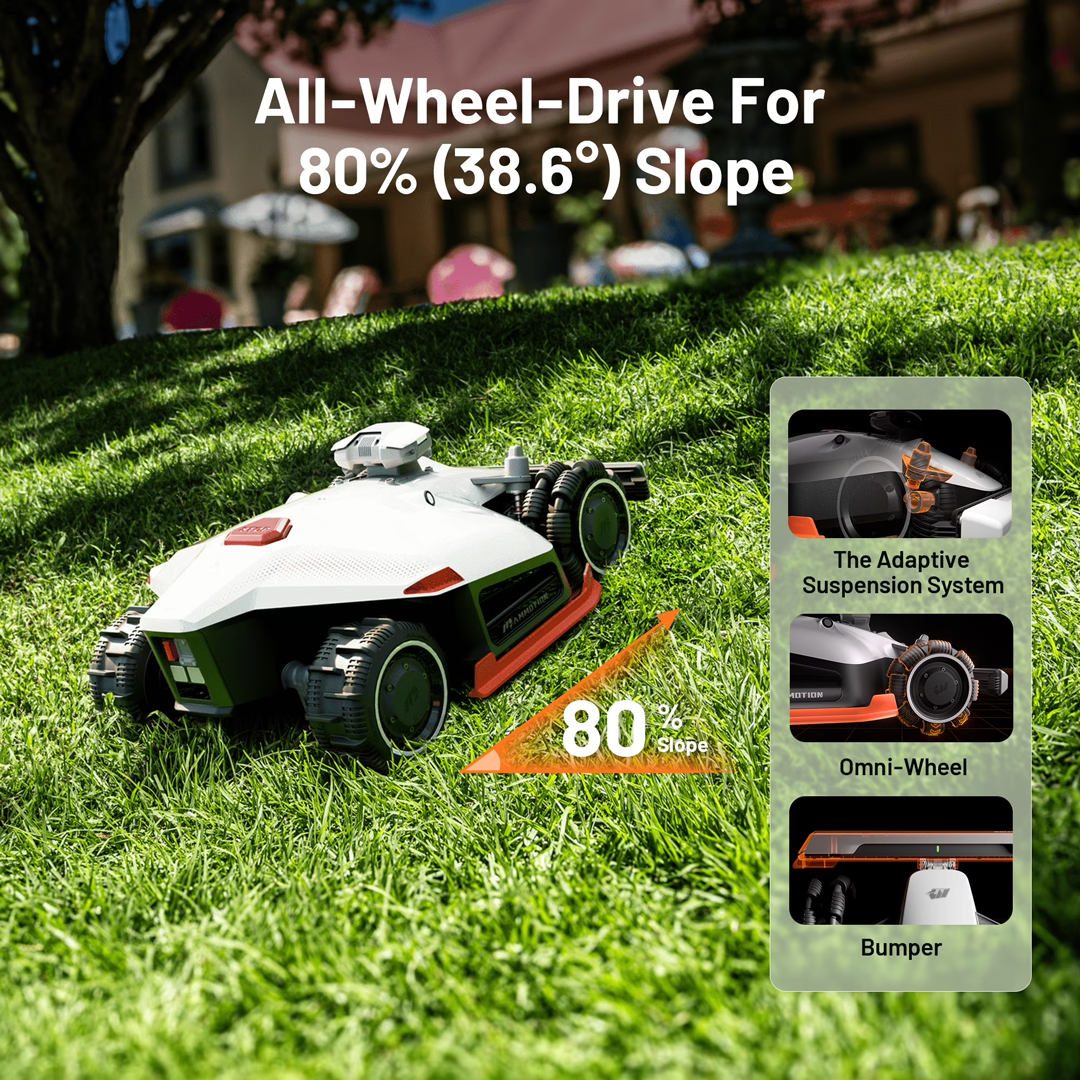 The Luba 2 AWD 5000 goes up steep hills